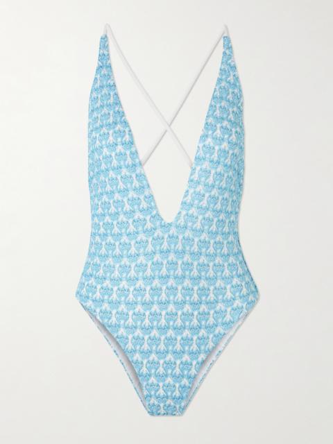 Mare Metallic Crochet-knit Swimsuit