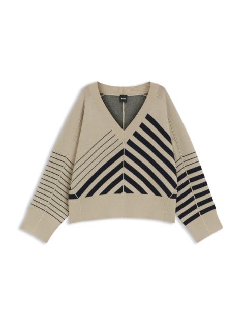 BLOCK-STRIPE SWEATER IN WOOL AND CASHMERE