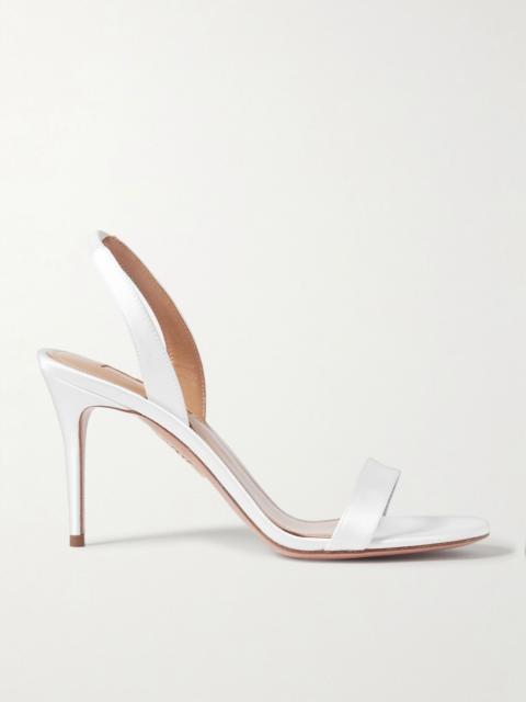 So Nude 85 satin slingback sandals White