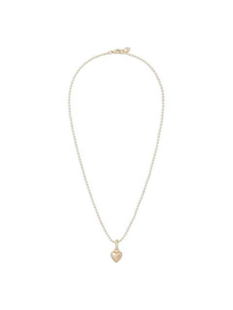 heart-pendant ball-chain necklace