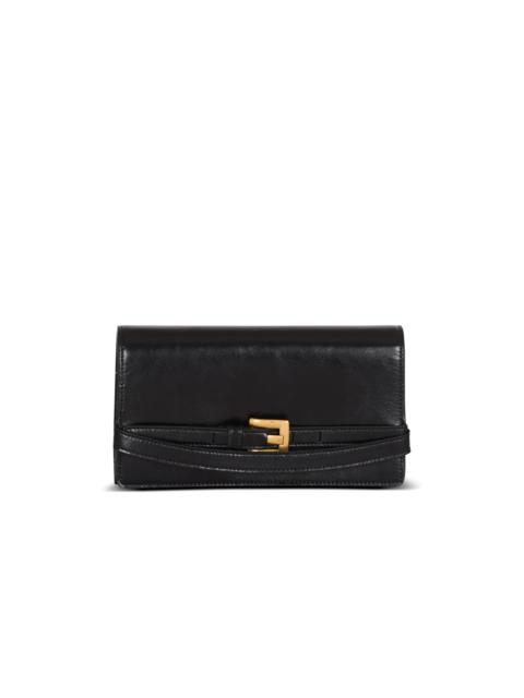 Shuffle calfskin wallet with chain