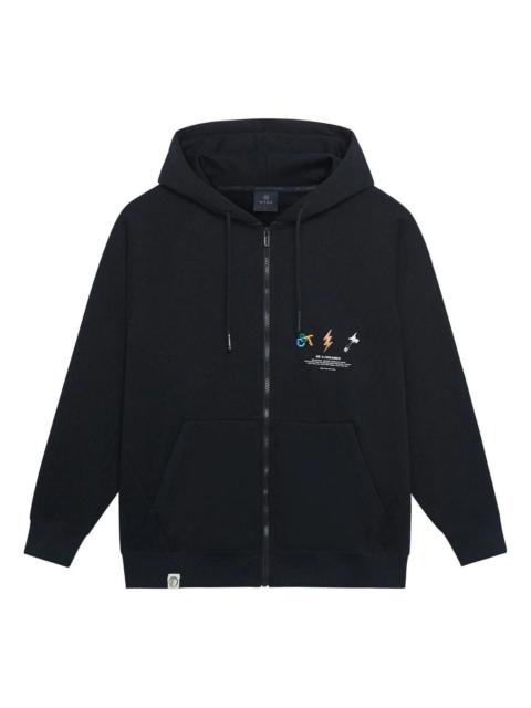 Li-Ning Lifestyle Fashion Letters Printed Jacket 'Black White' AWDSI35-1