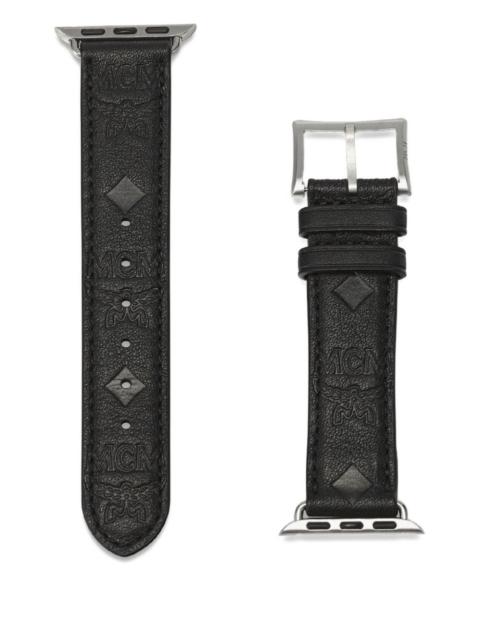 embossed-monogram leather Apple Watch band