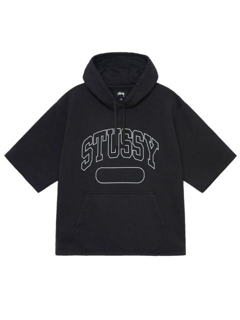 Stussy Short-Sleeve Boxy Cropped Hoodie 'Black'