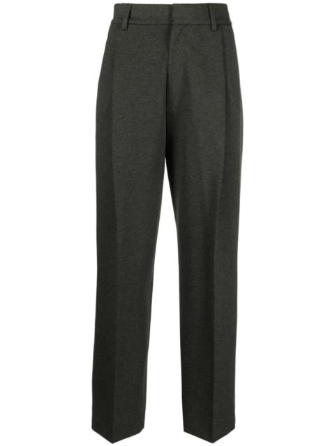 pleated straight-leg trousers
