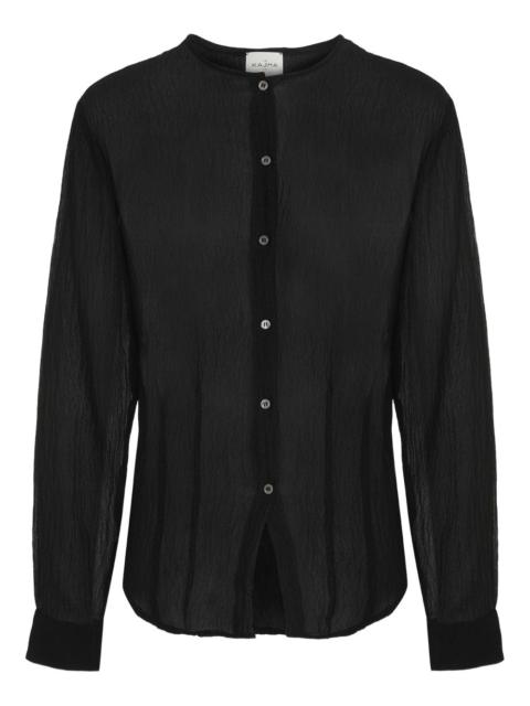 buttoned long-sleeve blouse