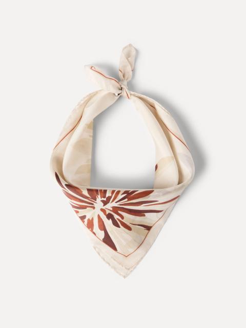 Silk bloom print pongee foulard