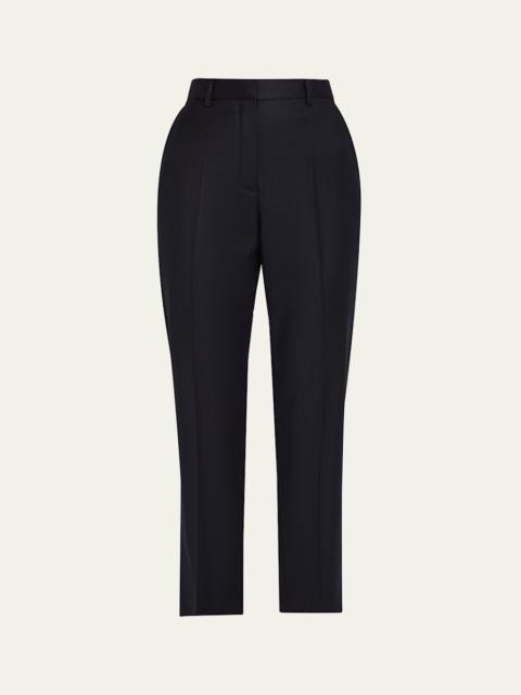 Dermot Wool-Cashmere Flannel Straight-Leg Ankle Pants