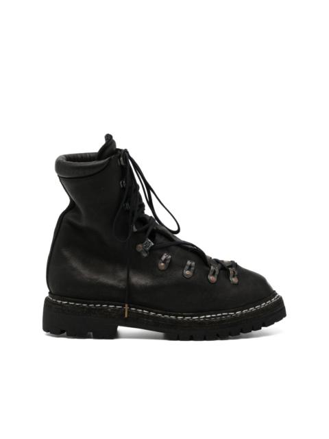 lace-up full-grain leather boots