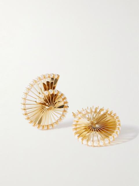 Gold-tone faux pearl earrings Gold