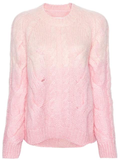 ombrÃ© cable-knit jumper