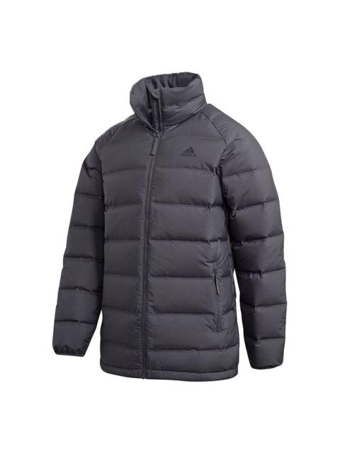 adidas Helionic Stand Collar Stay Warm Casual Sports Down Jacket Gray FT2530