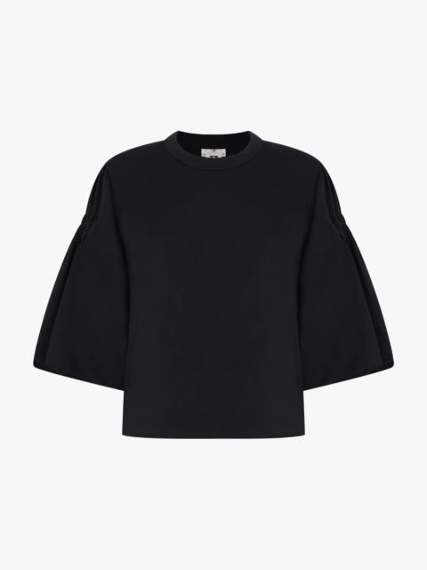 EXAGGERATED PUFF 3/4 SLEEVE TOP | BLACK