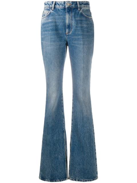 high-waisted bootcut jeans