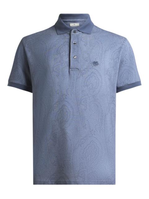 arnica-motif cotton polo shirt