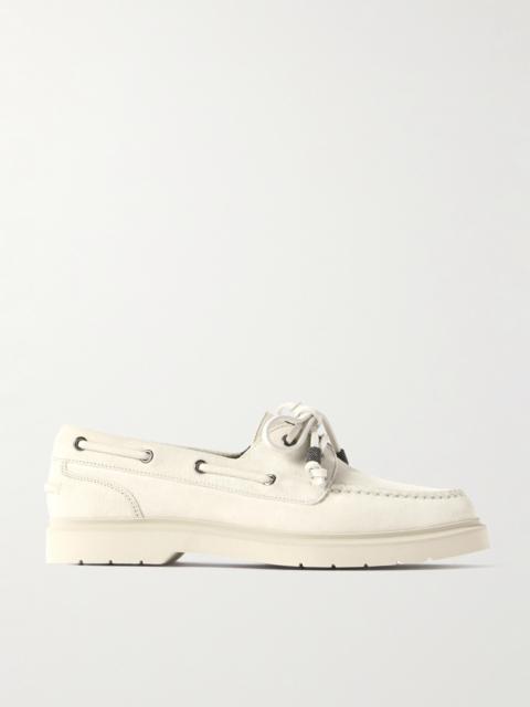 Bead-embellished Suede Loafers