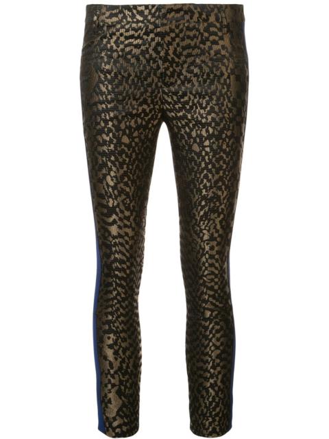 jacquard contrast stripe trousers