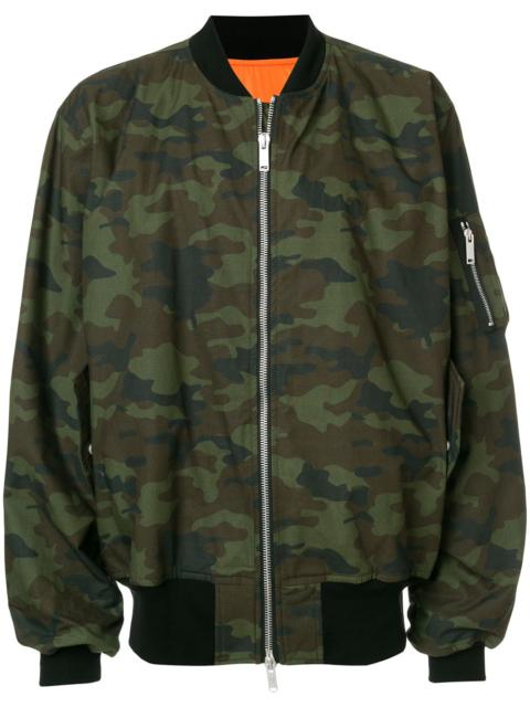 camouflage print bomber jacket