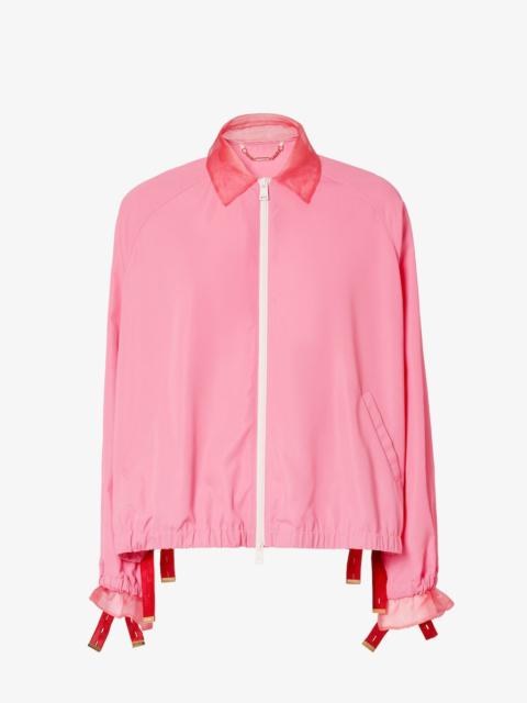 Blouson Pink technical viscose bomber jacket