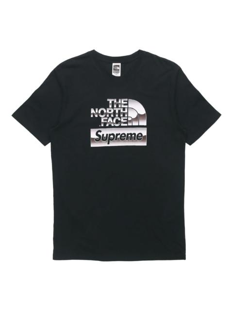 Supreme SS18 x The North Face Metallic Logo TShirt Black Logo Tee SUP-SS18-141