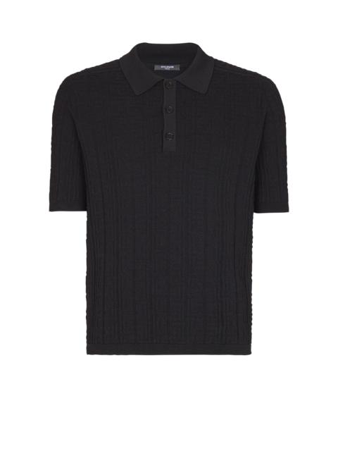 Monogram knit polo shirt