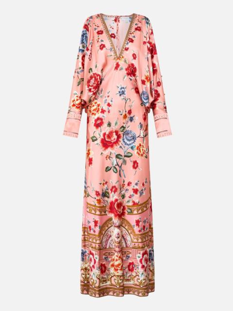 PLUNGE NECK DRAPED SHOULDER DRESS