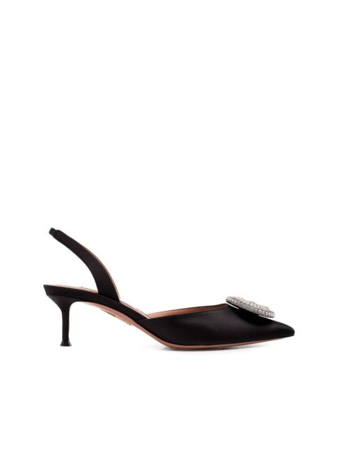 50mm crystal-embellished sling pumps