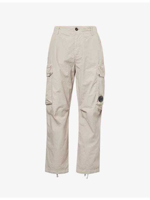 Microreps Drawstring-Cuffs Cotton Trousers