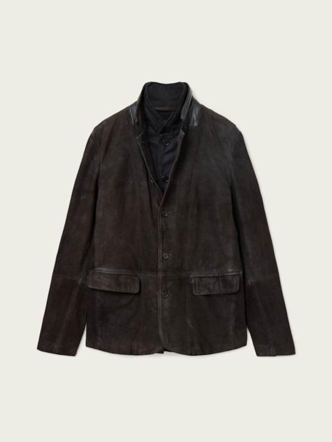 SURVEY DOUBLE LAYERED WAXED SUEDE BLAZER
