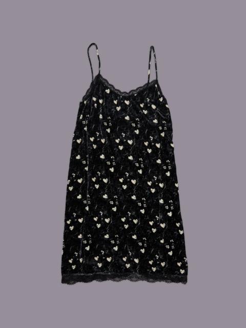 LACE TRIMMED SLIP DRESS