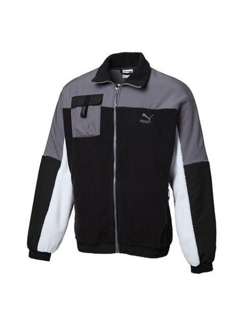 PUMA lapel Fleece Jacket Black 596731-01