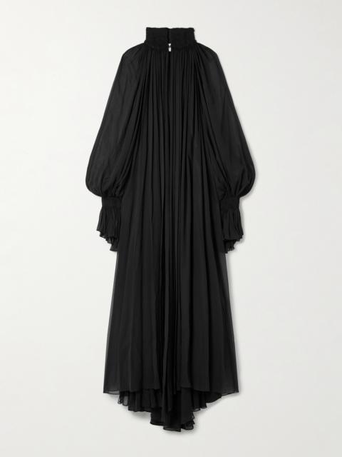 Edgar Gathered Silk-chiffon Maxi Dress