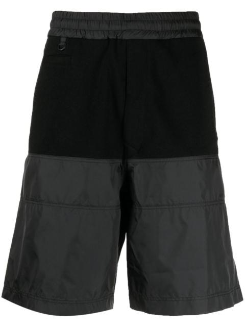 panelled-design elasticated-waistband track shorts