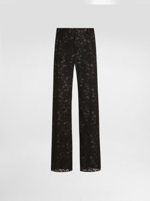 Lace trousers lined with silk