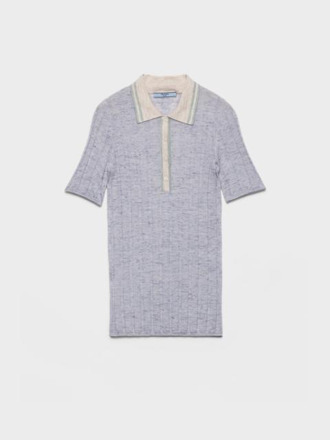 Cashmere, silk and linen polo sweater