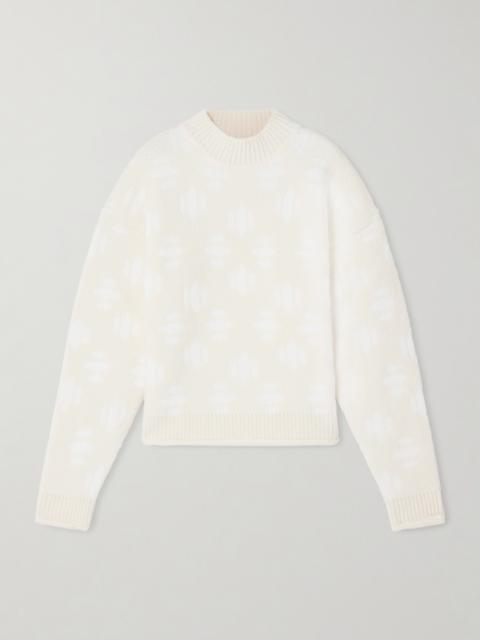 Oversized Jacquard-knit Wool-blend Sweater