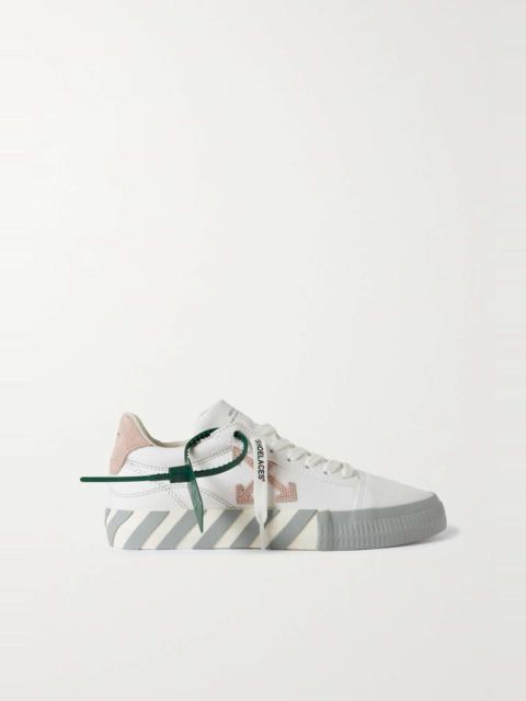 Low Vulcanized suede-trimmed canvas sneakers