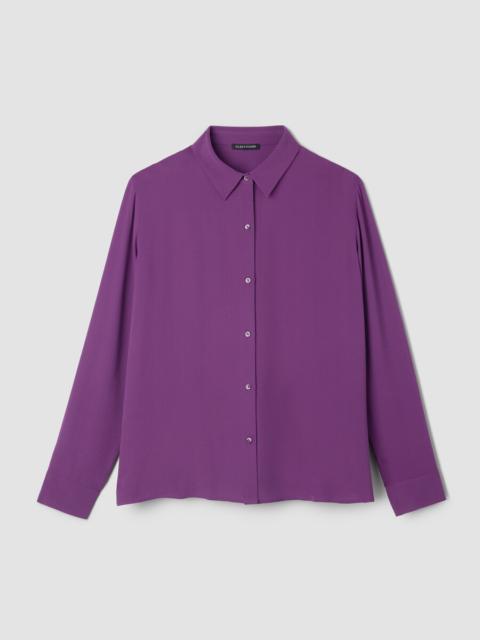 Silk Georgette Crepe Classic Collar Shirt