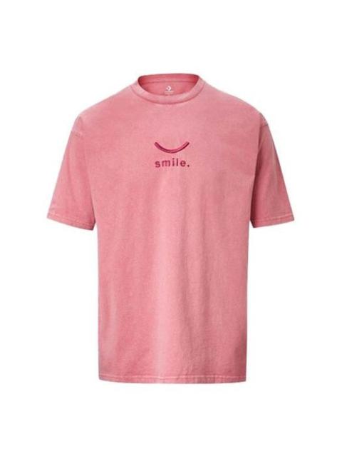 Converse Jack Purcell Embroidered Sports Round Neck Short Sleeve Couple Style Pink 10020930-A03