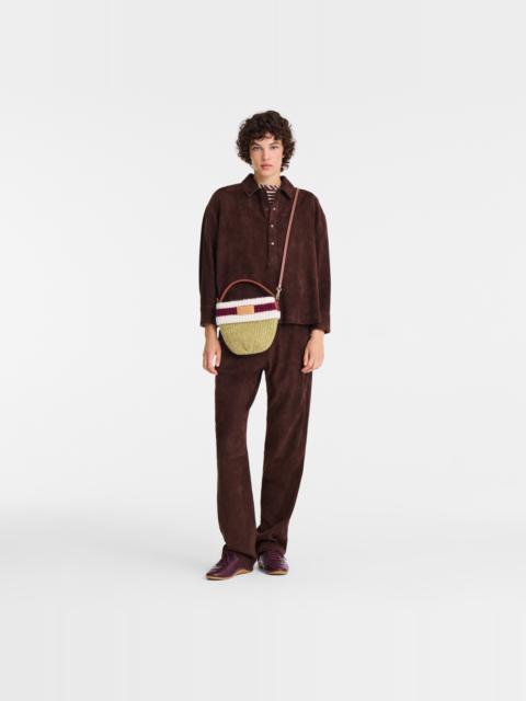 Le Pliage Collection Crossbody bag Pistachio/Burgundy - Knit