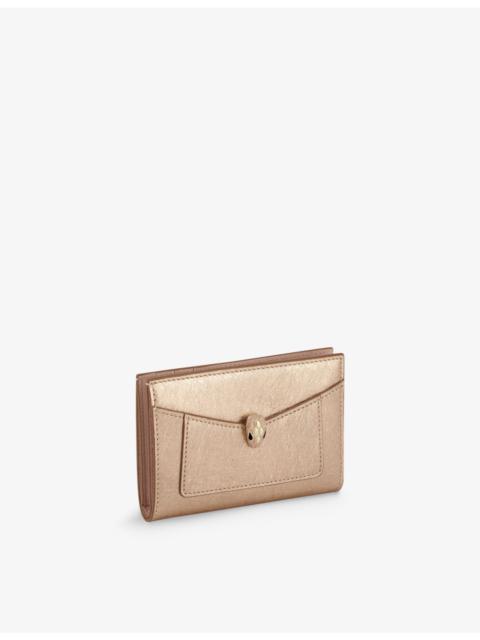 Serpenti Forever metallic-leather folded card holder