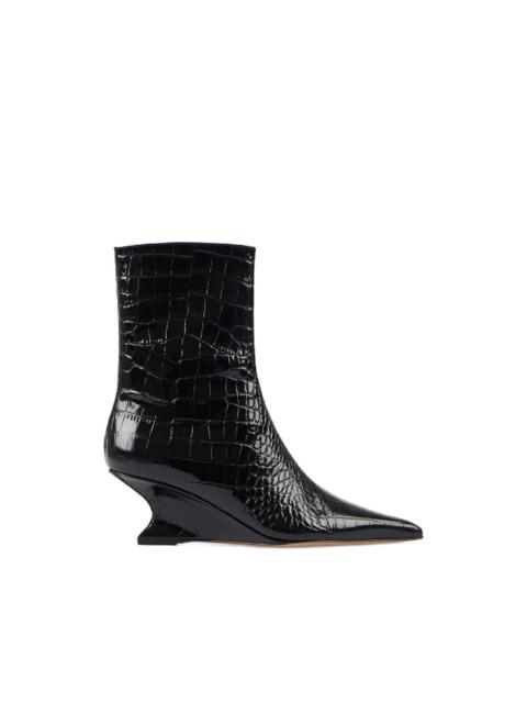 Nina crocodile-effect pointed boots