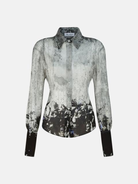 ''LILY'' LIGHT GREY AND BLACK SHIRT