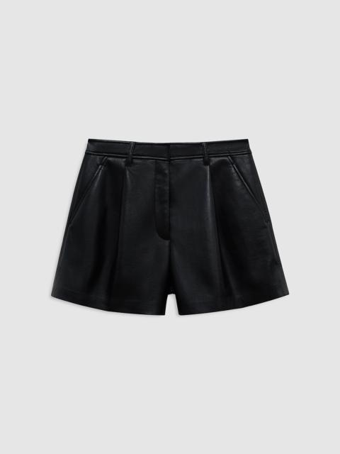 Trent Short - Black Recycled Leather