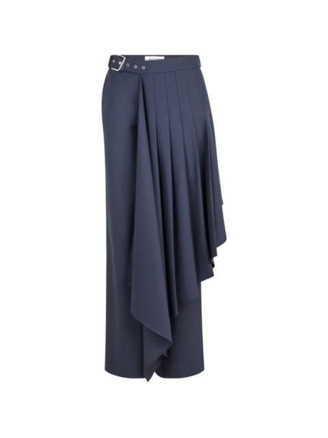 detachable-skirt overlay tailored trousers