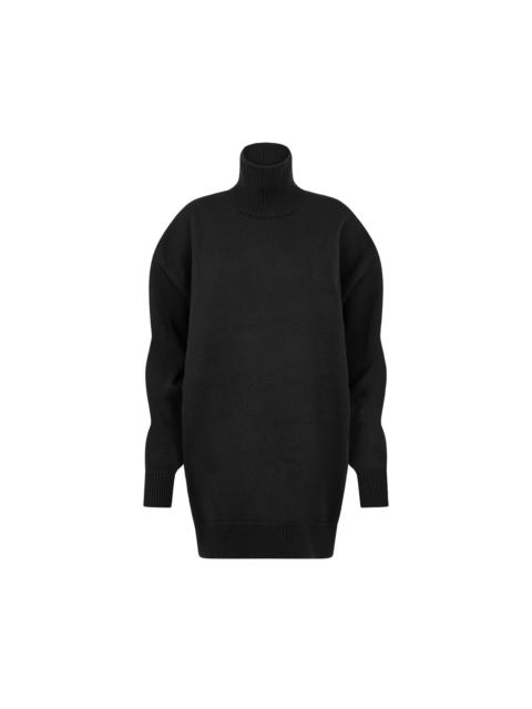 SCULPTURAL MERINO BLEND OVERSIZED TURTLENECK SWEATER DRESS