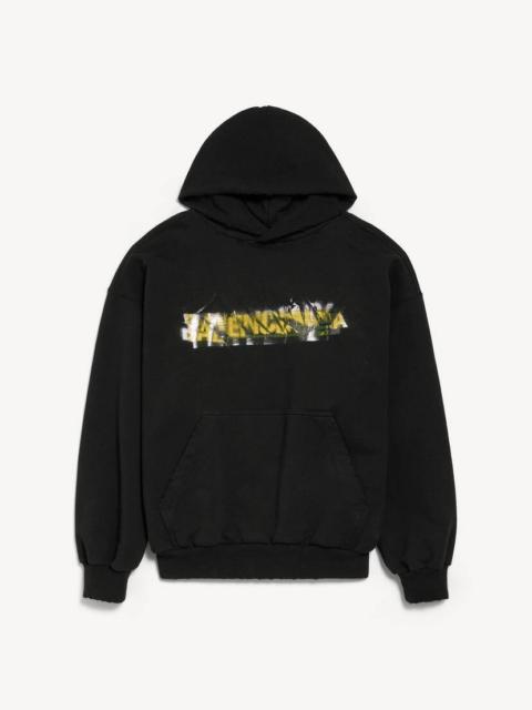Men's Messy Spray Hoodie Medium Fit in Black