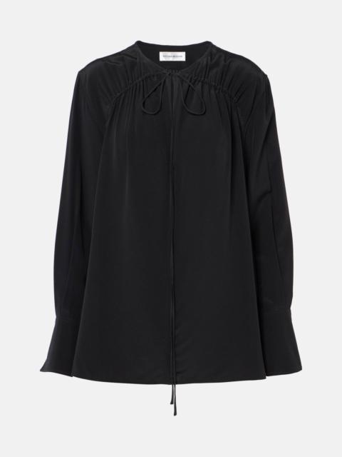 Silk tie-neck blouse