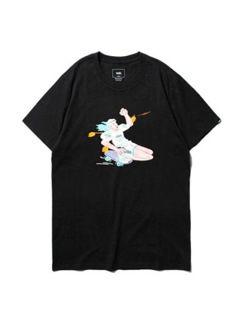 Men's Vans Asian Artist Crossover Series Cartoon Printing Round Neck Short Sleeve Black VN0A4P5JBLK