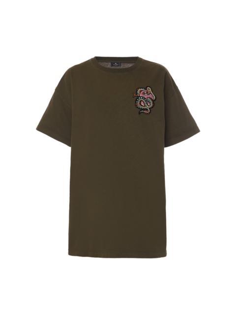 Embroidered Jersey T-Shirt green